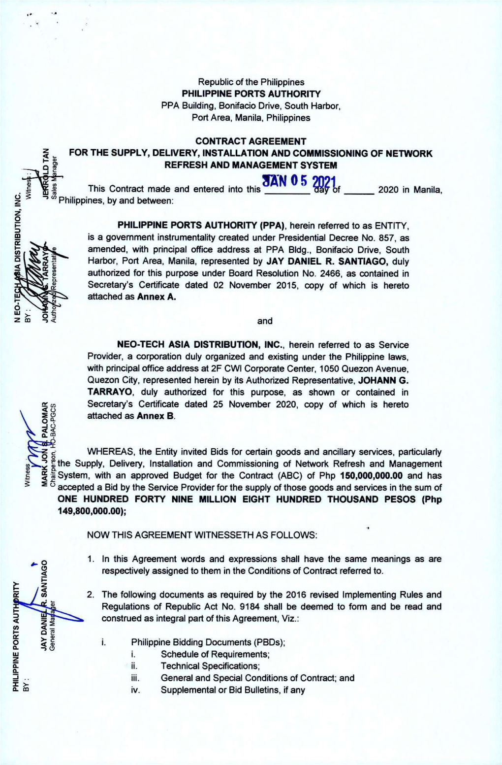 Republic of the Philippines PHILIPPINE PORTS AUTHORITY PPA Building, Bonifacio Drive, South Harbor, Port Area, Manila, Philippines