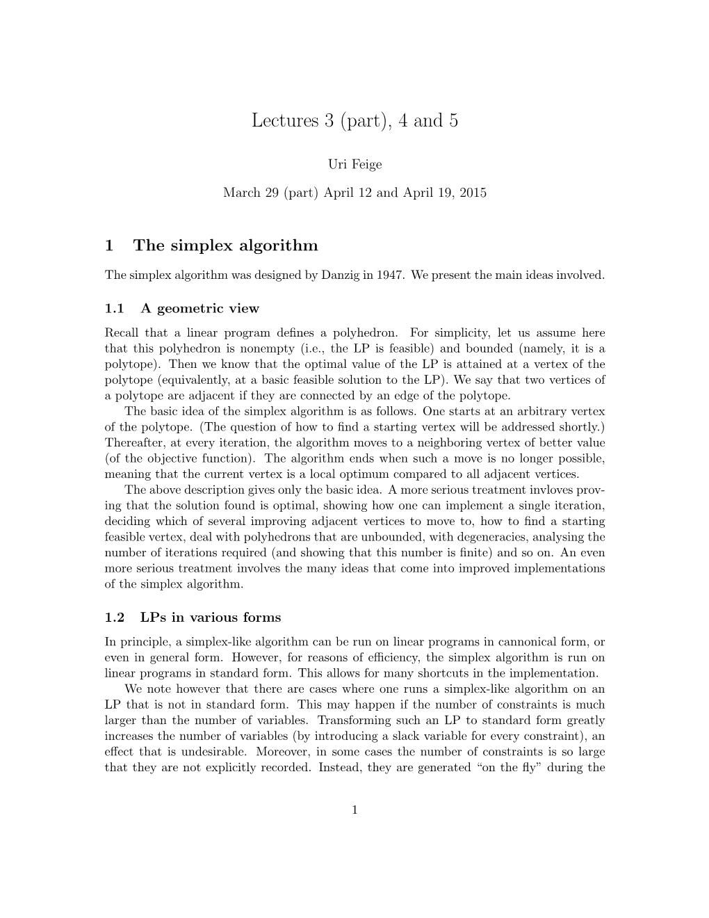 Lectures 3 (Part), 4 and 5