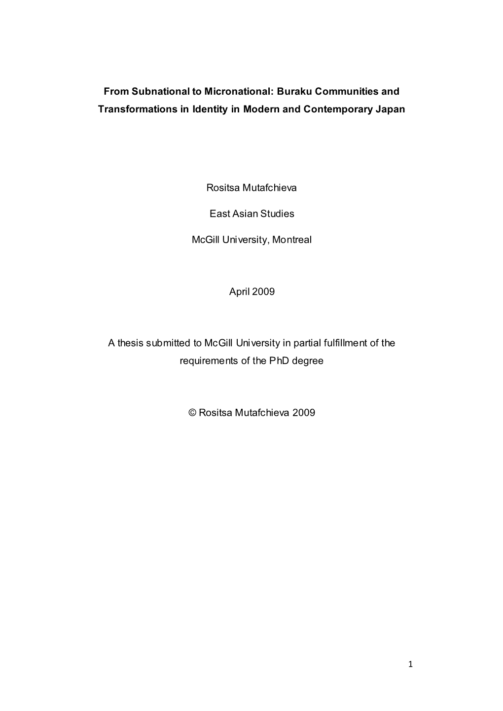 The Burakumin Myth of Everyday Life: Reformulating Identity In