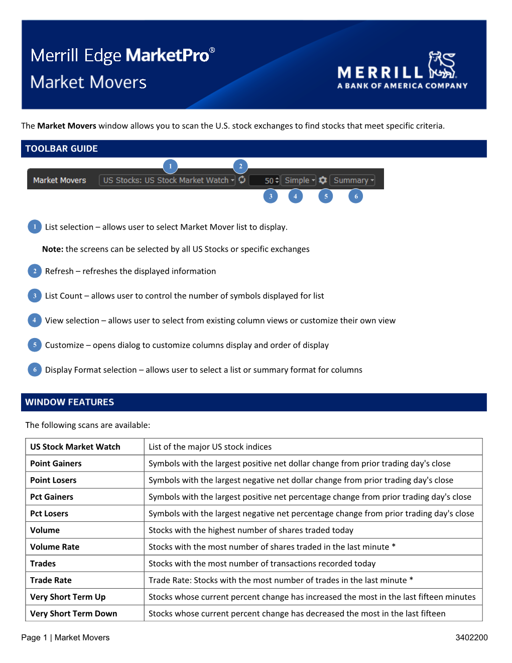 The Market Movers Window Allows You to Scan the U.S. Stock Exchanges to Find Stocks That Meet Specific Criteria