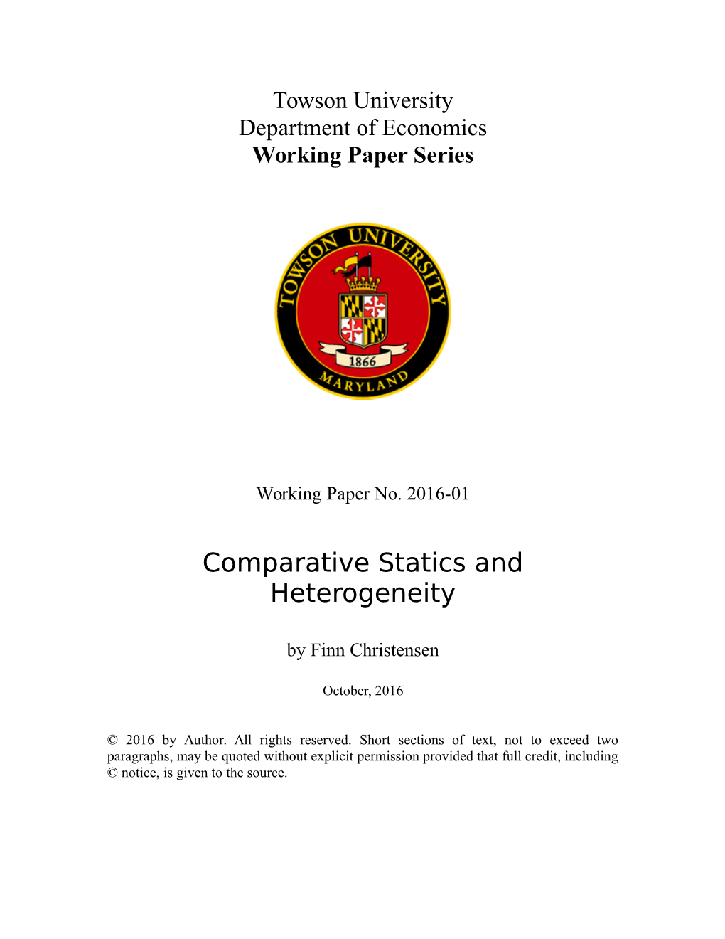 Comparative Statics and Heterogeneity