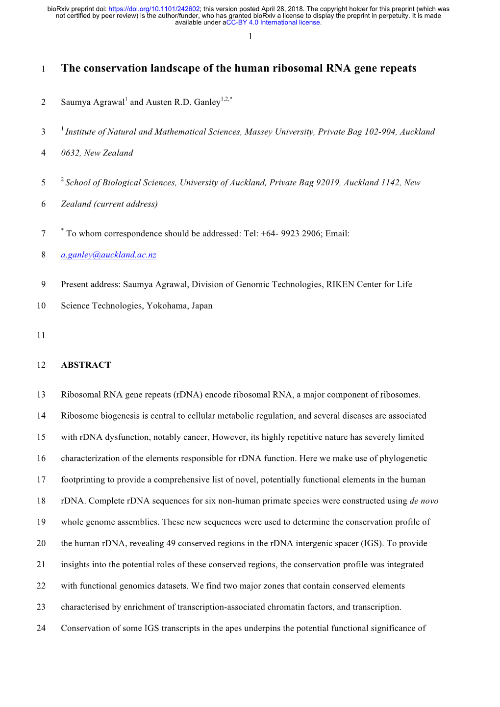 The Conservation Landscape of the Human Ribosomal RNA Gene Repeats