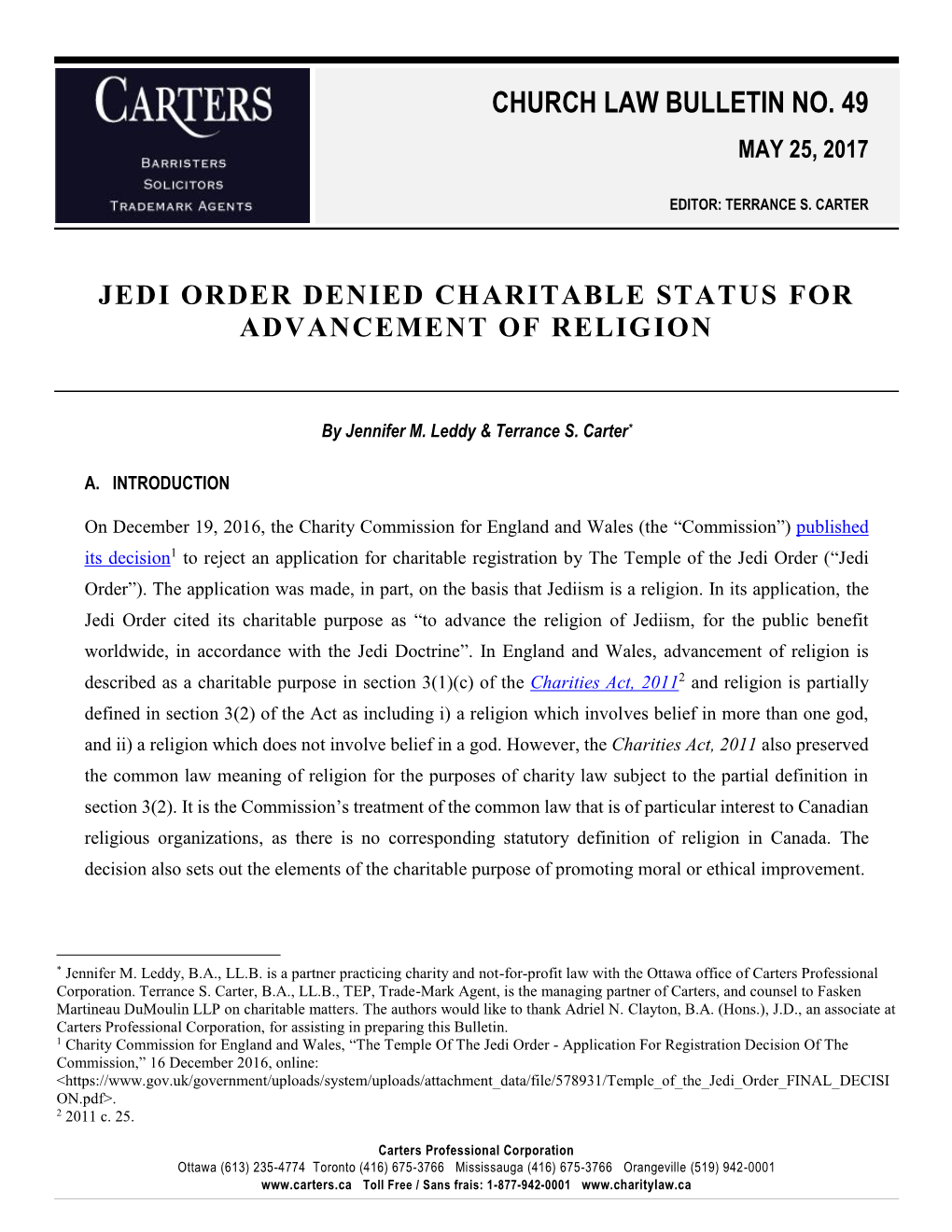 Church Law Bulletin No. 49