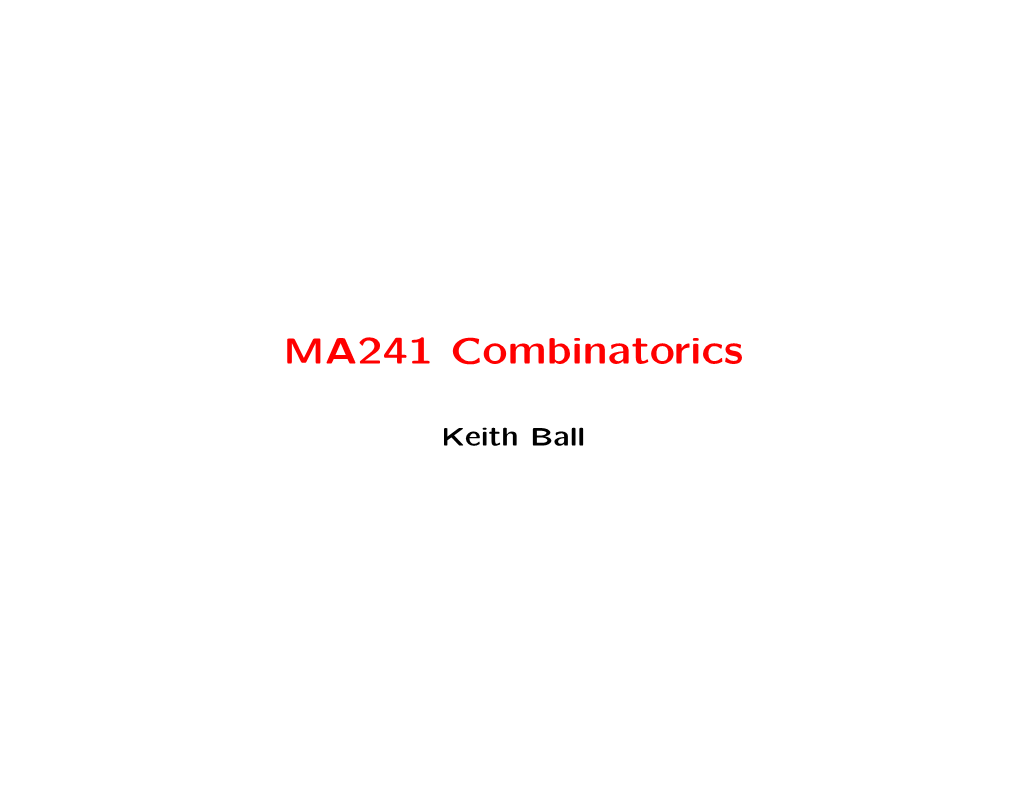 MA241 Combinatorics