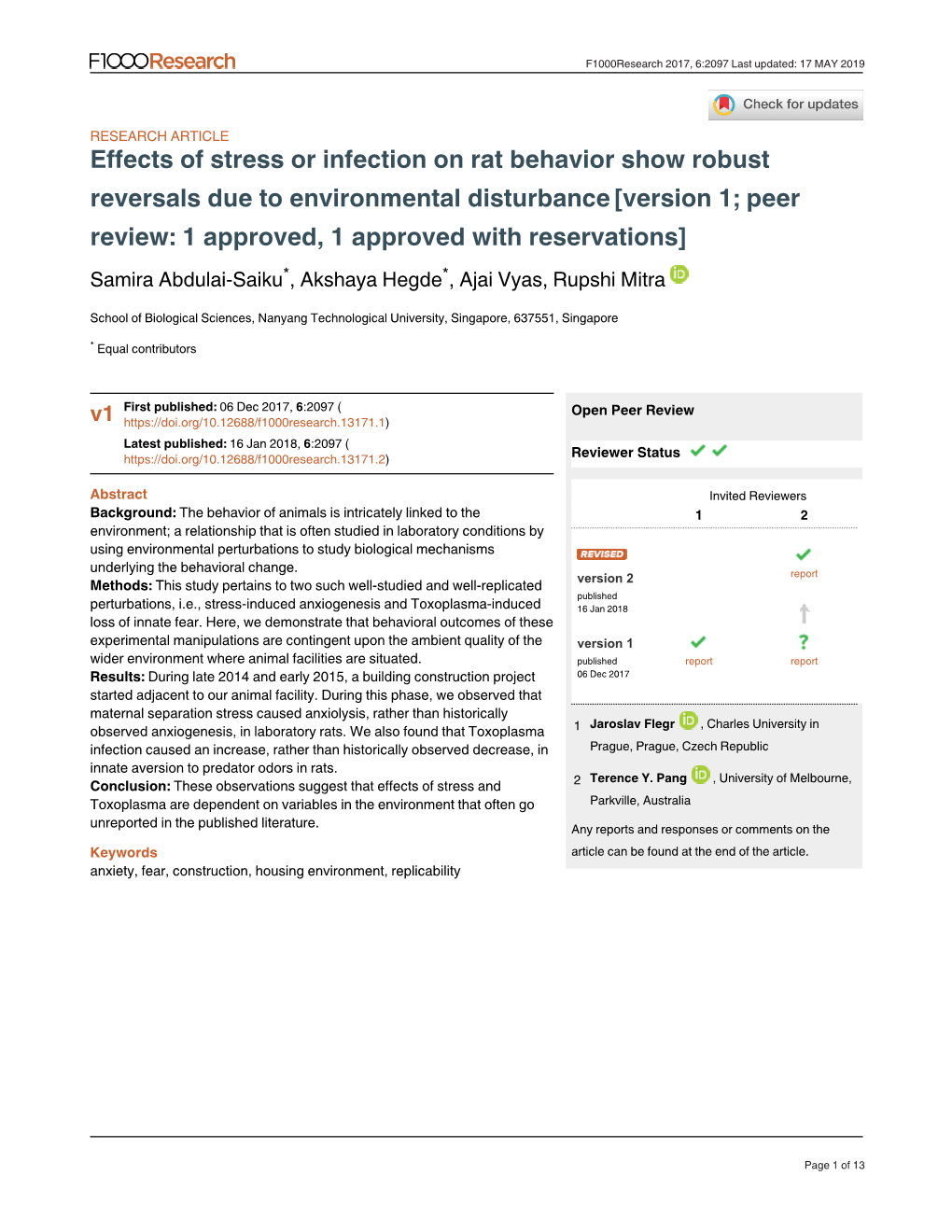 Effects of Stress Or Infection on Rat Behavior Show