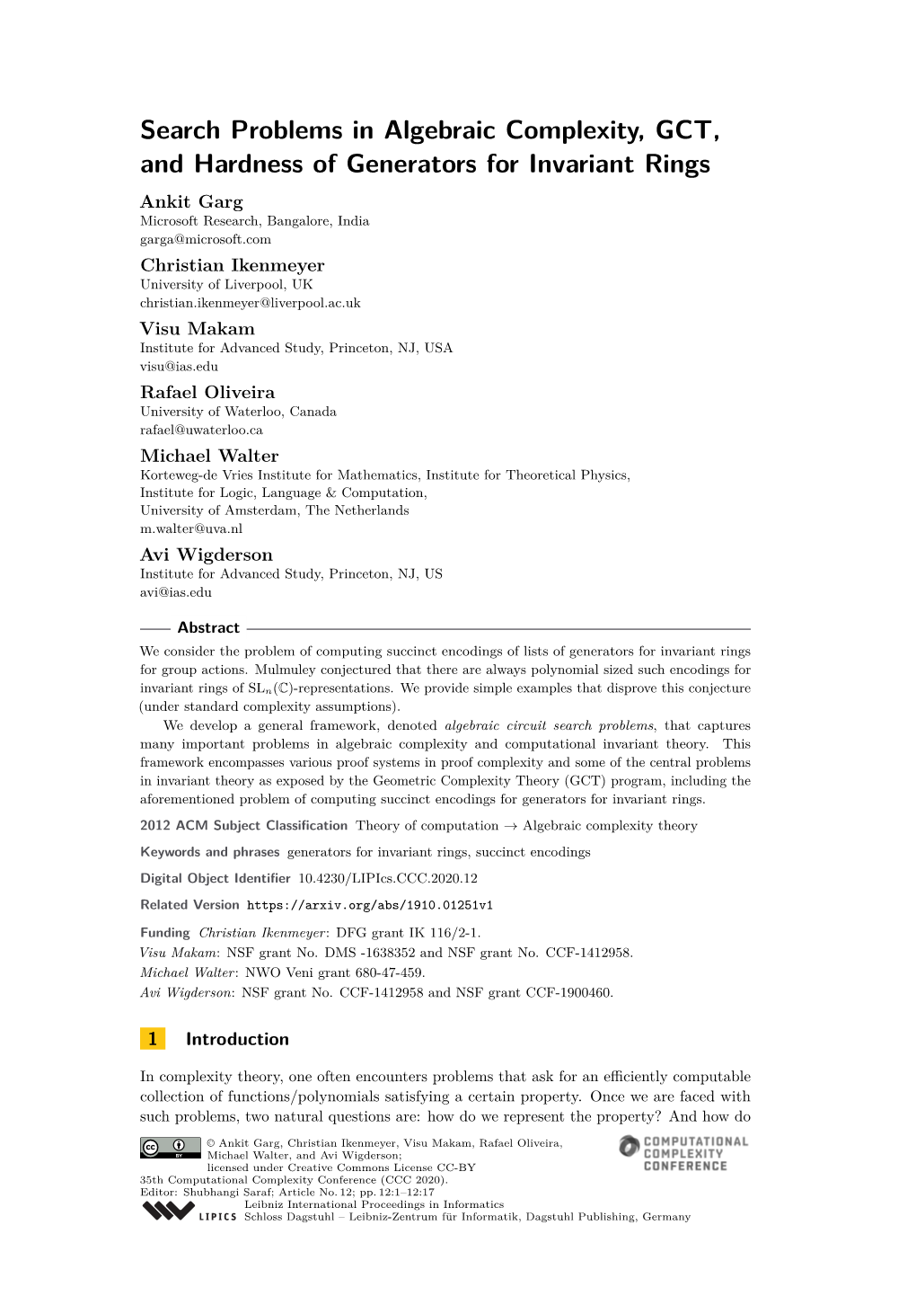 Search Problems in Algebraic Complexity, GCT, and Hardness Of