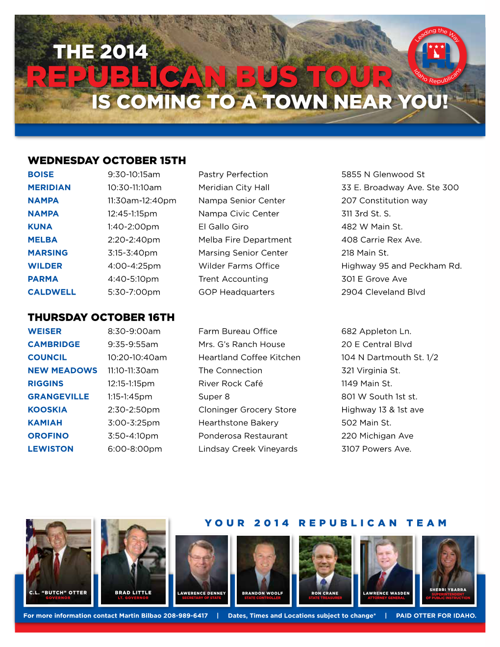 Republican Bus Tour Is Coming to a Town Near You!