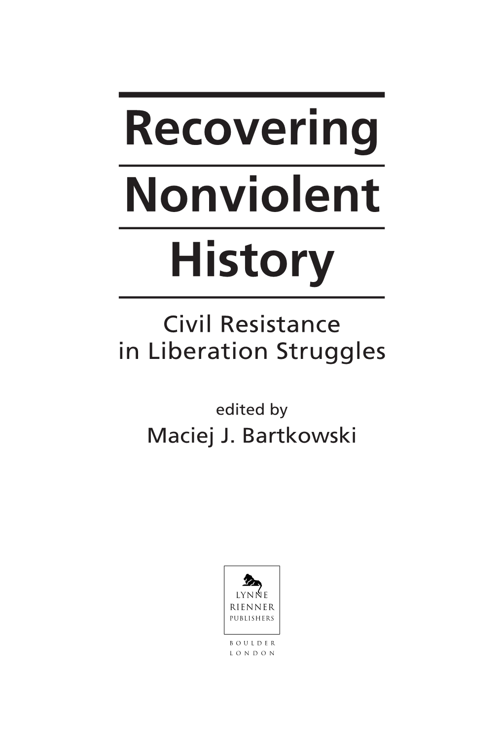 Recovering Nonviolent History