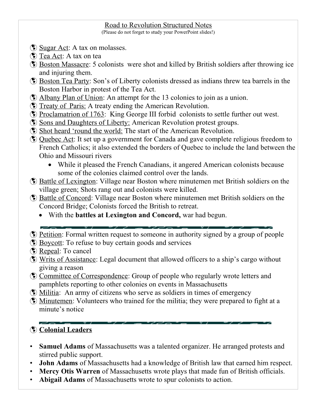 Chapter Four Structured Notes