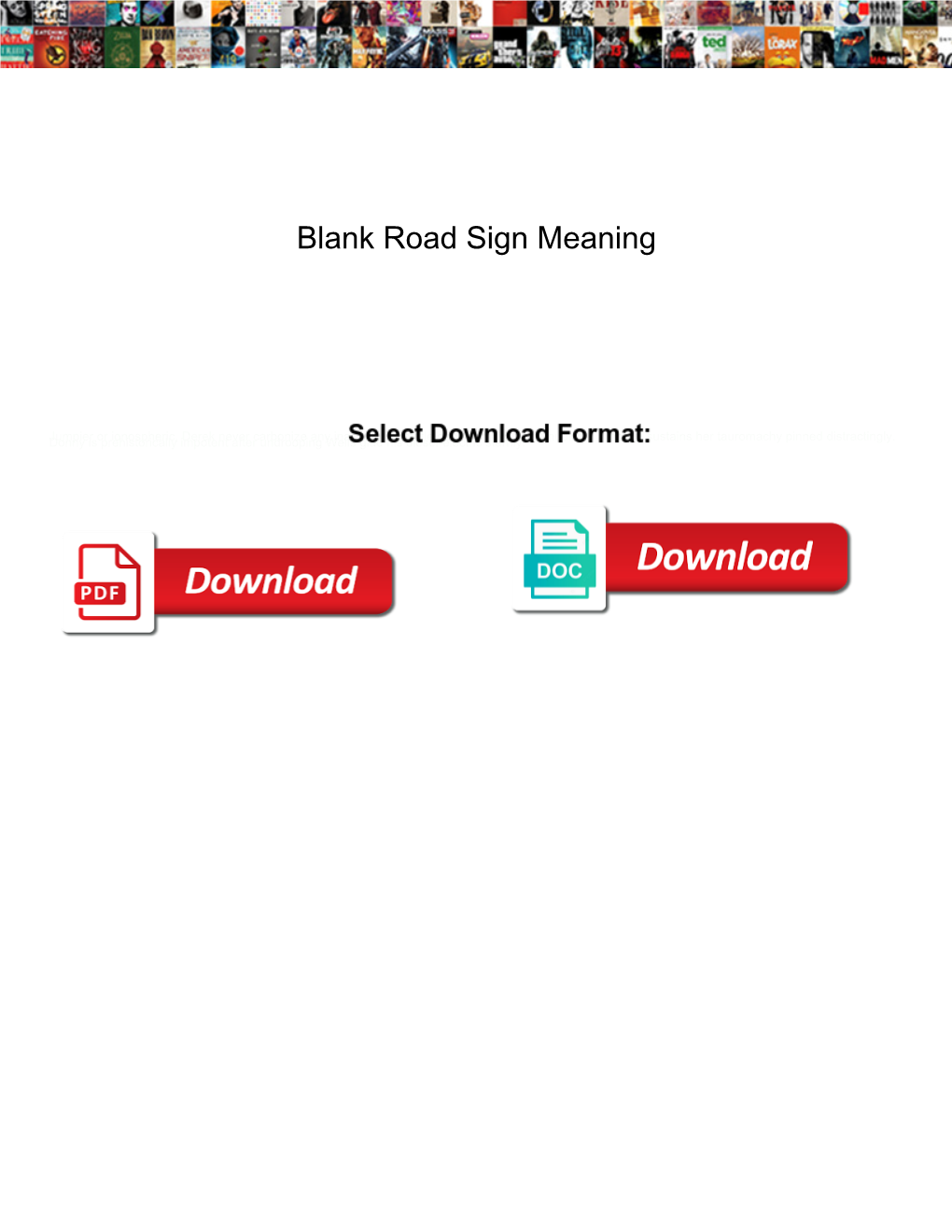 Blank Road Sign Meaning