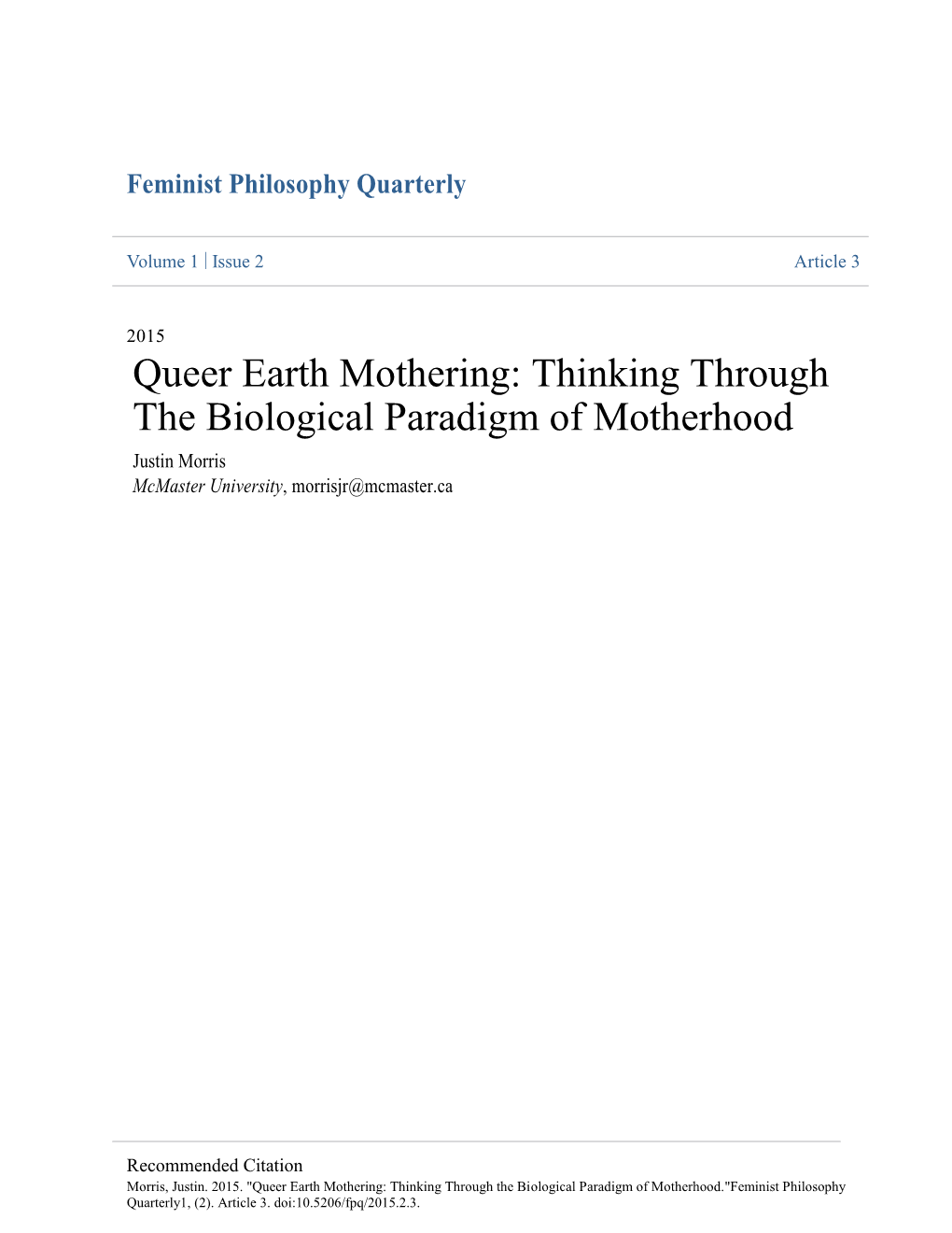 Feminist Philosophy Quarterly