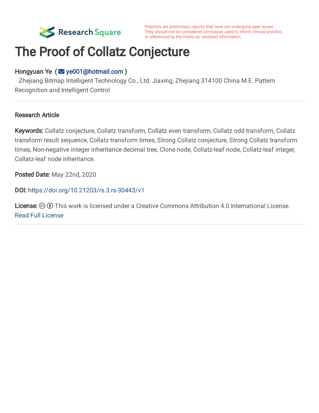 The Proof of Collatz Conjecture