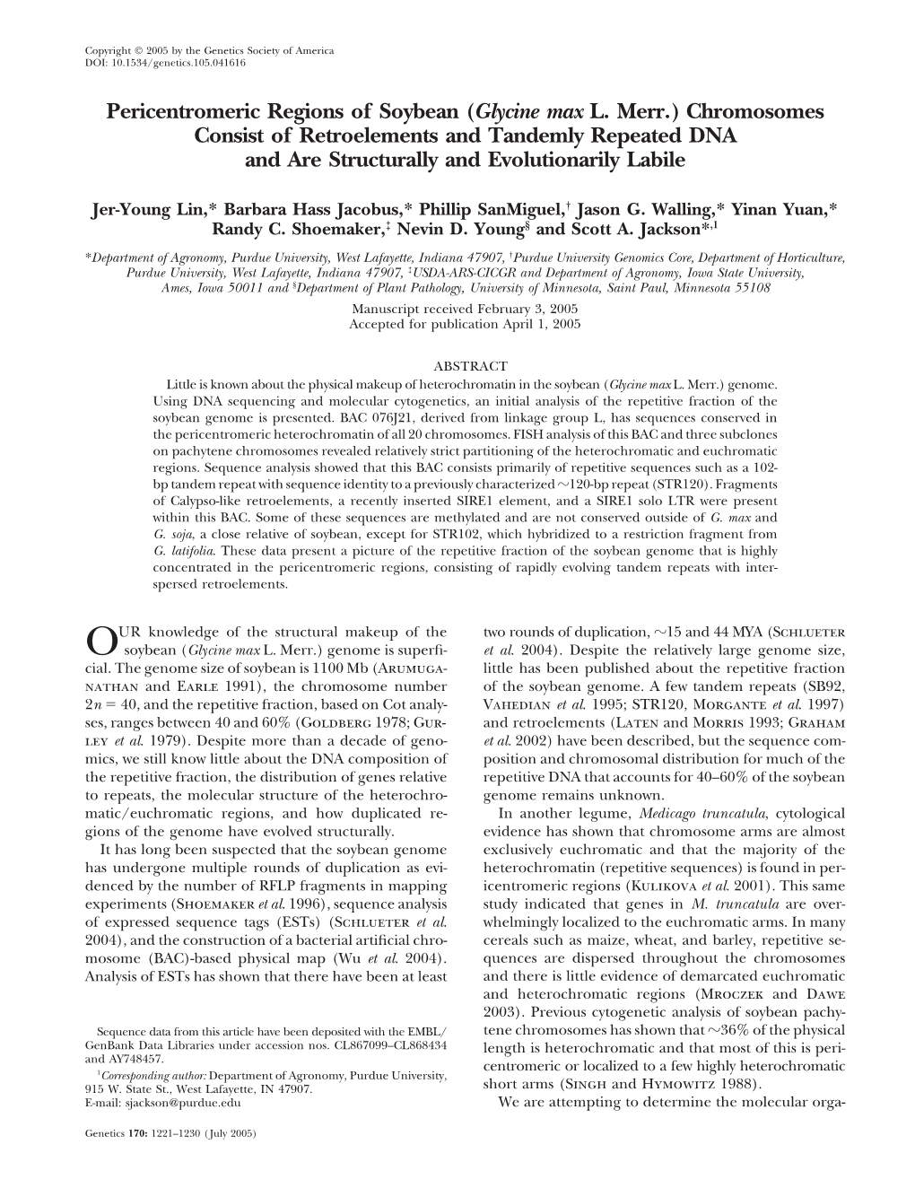 Pericentromeric Regions of Soybean (Glycine Max L. Merr