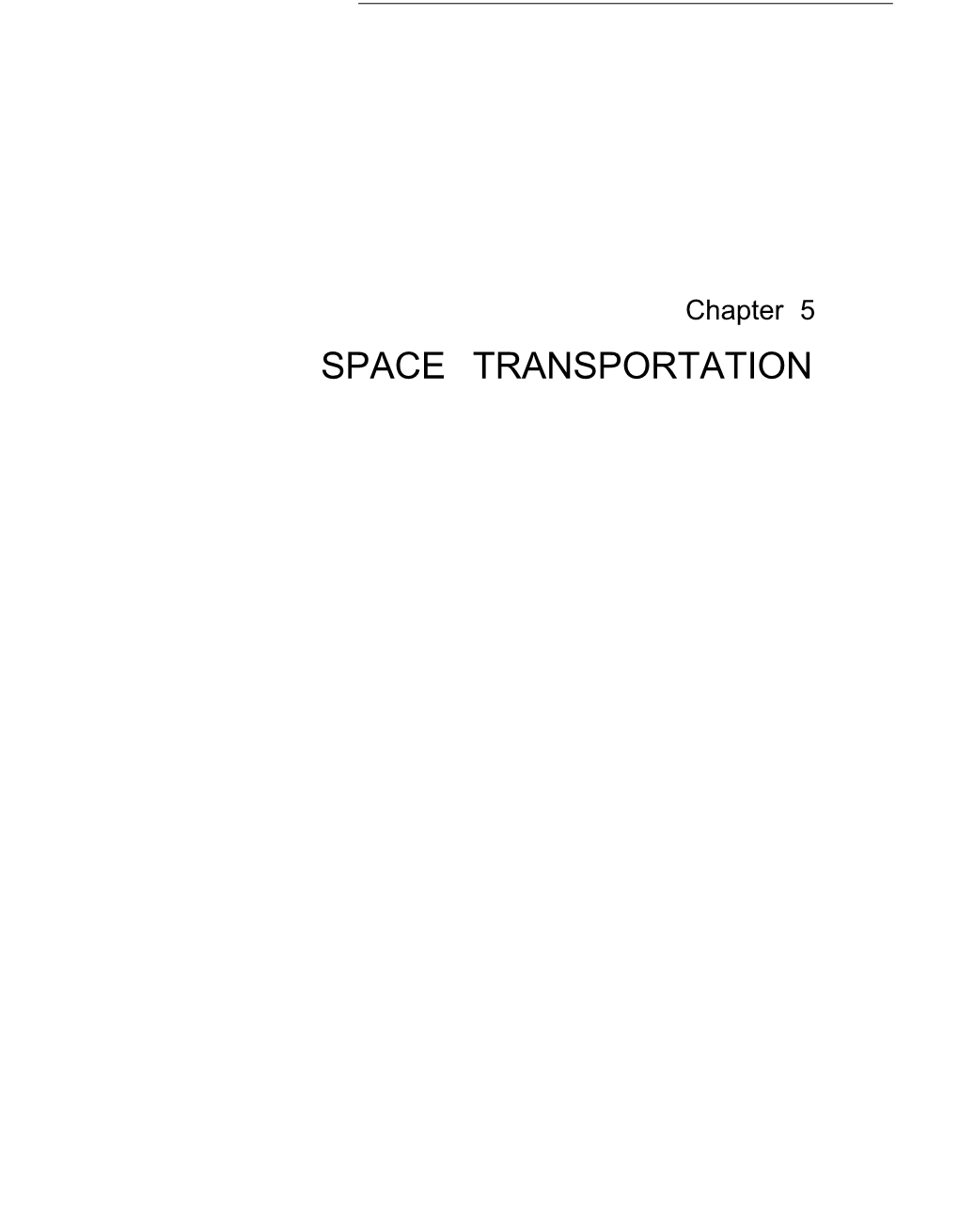 SPACE TRANSPORTATION Contents