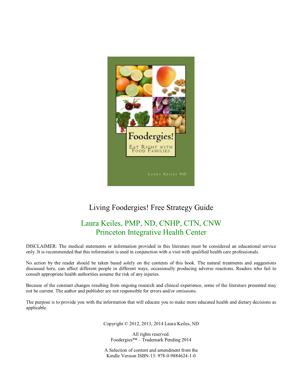 Living Foodergies! Free Strategy Guide Laura Keiles, PMP, ND