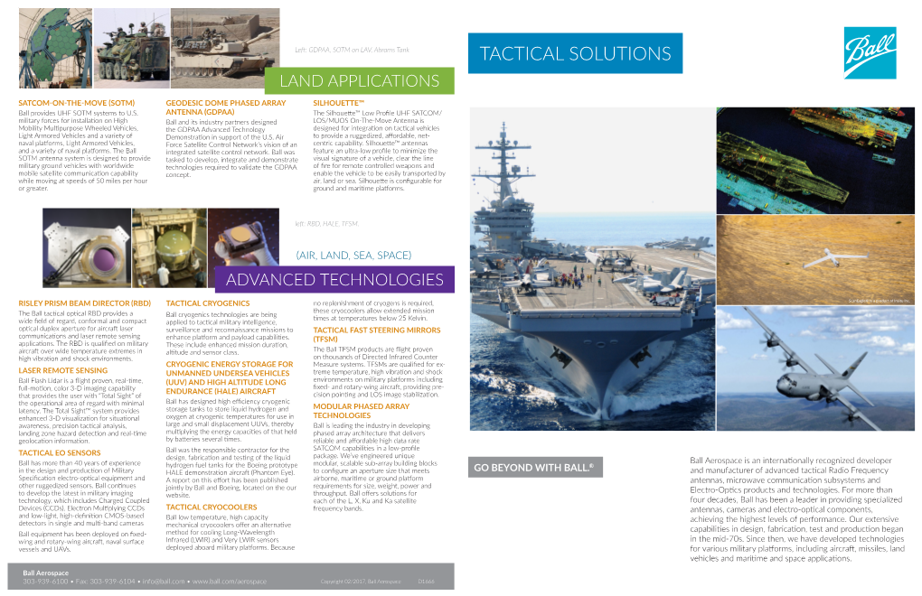 Tactical Solutions Download This PDF to Explore How Our Antennas