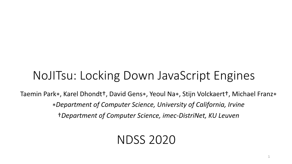 Locking Down Javascript Engines