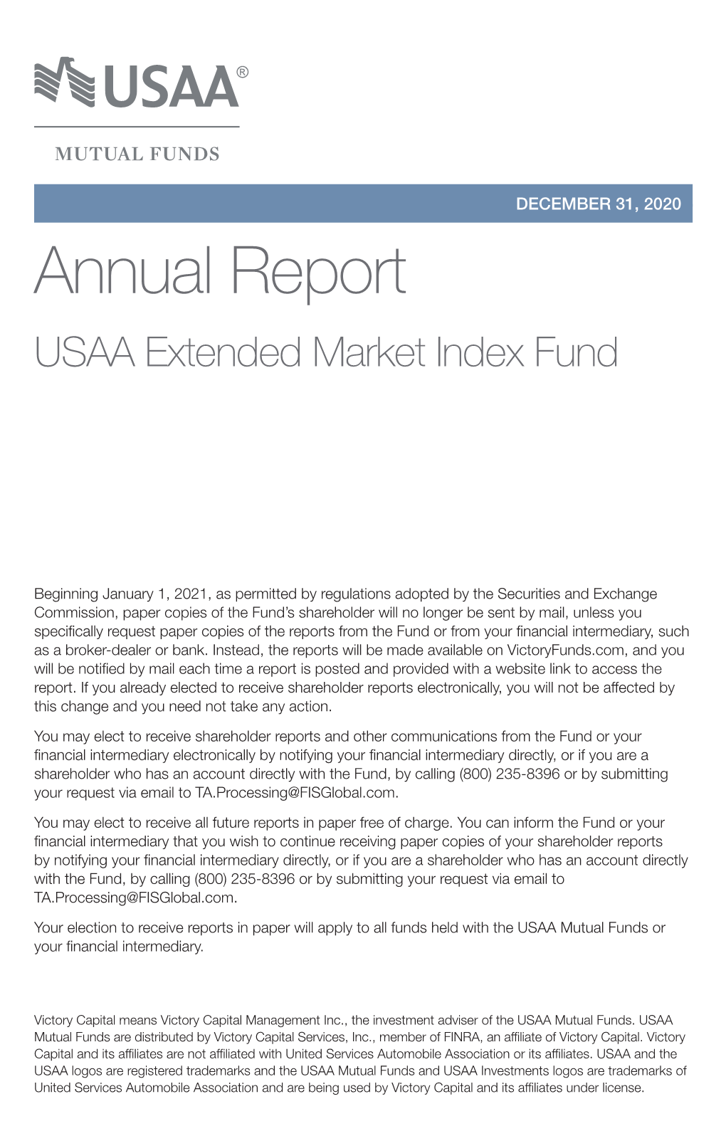 Annual Report [Funds] 811-07852 Fund 236 | Rwaldoc | 26-Feb-21 16:49 | 21-1617-2.Aa | Sequence: 1 CHKSUM Content: 16753 Layout: 48391 Graphics: 44029 CLEAN