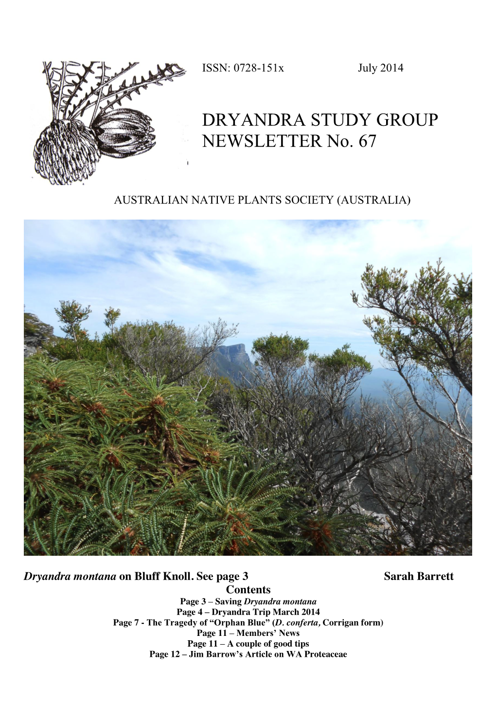 DRYANDRA STUDY GROUP NEWSLETTER No. 67