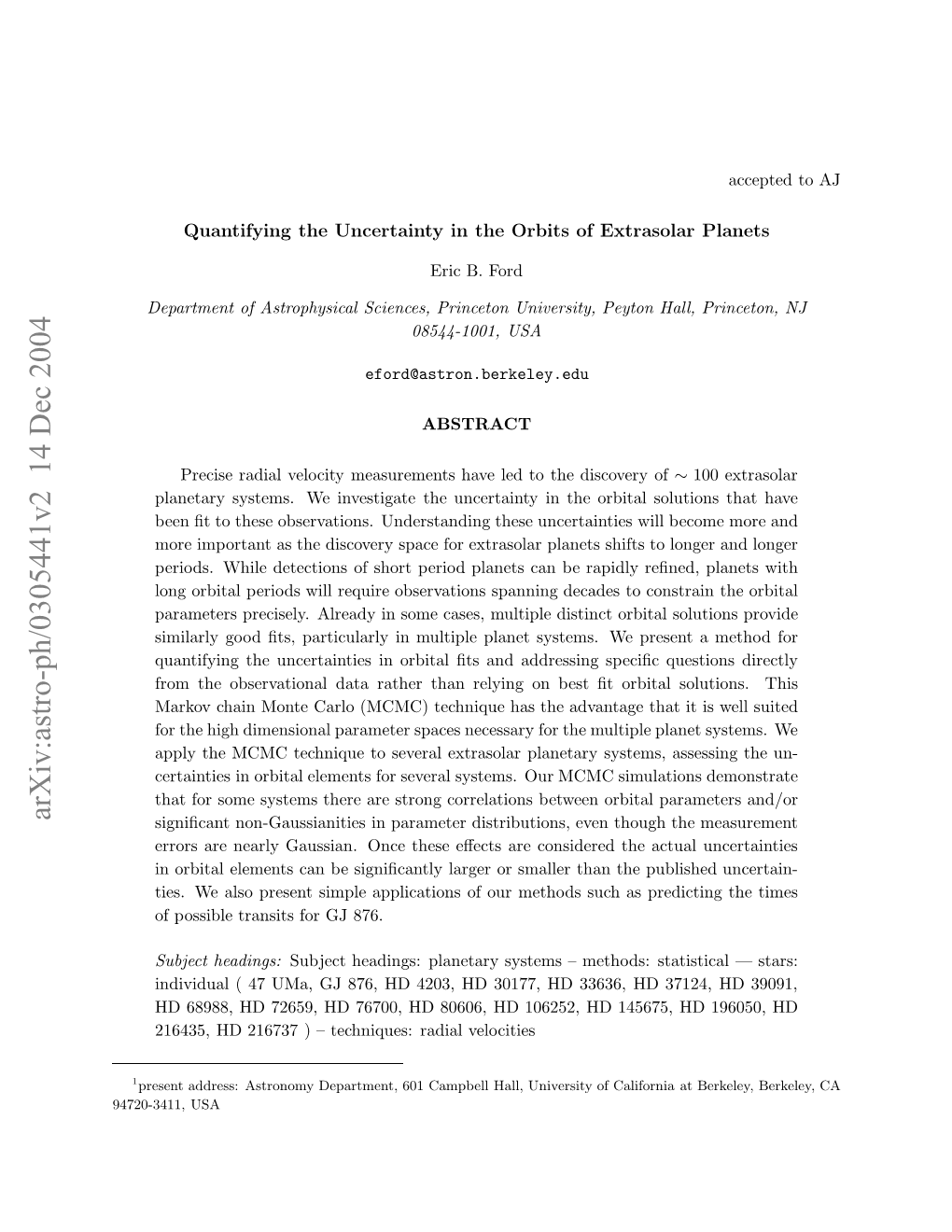 Quantifying the Uncertainty in the Orbits of Extrasolar Planets