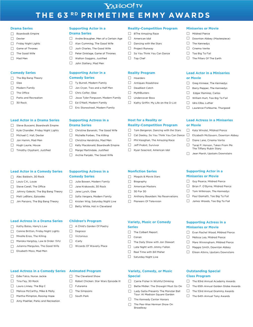 The 63R D Primetime Emmy Awards