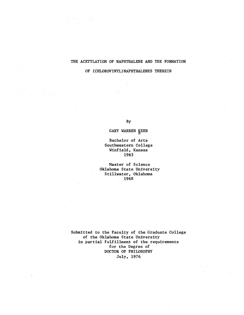 The Acetylation of Naphthalene and the Formation