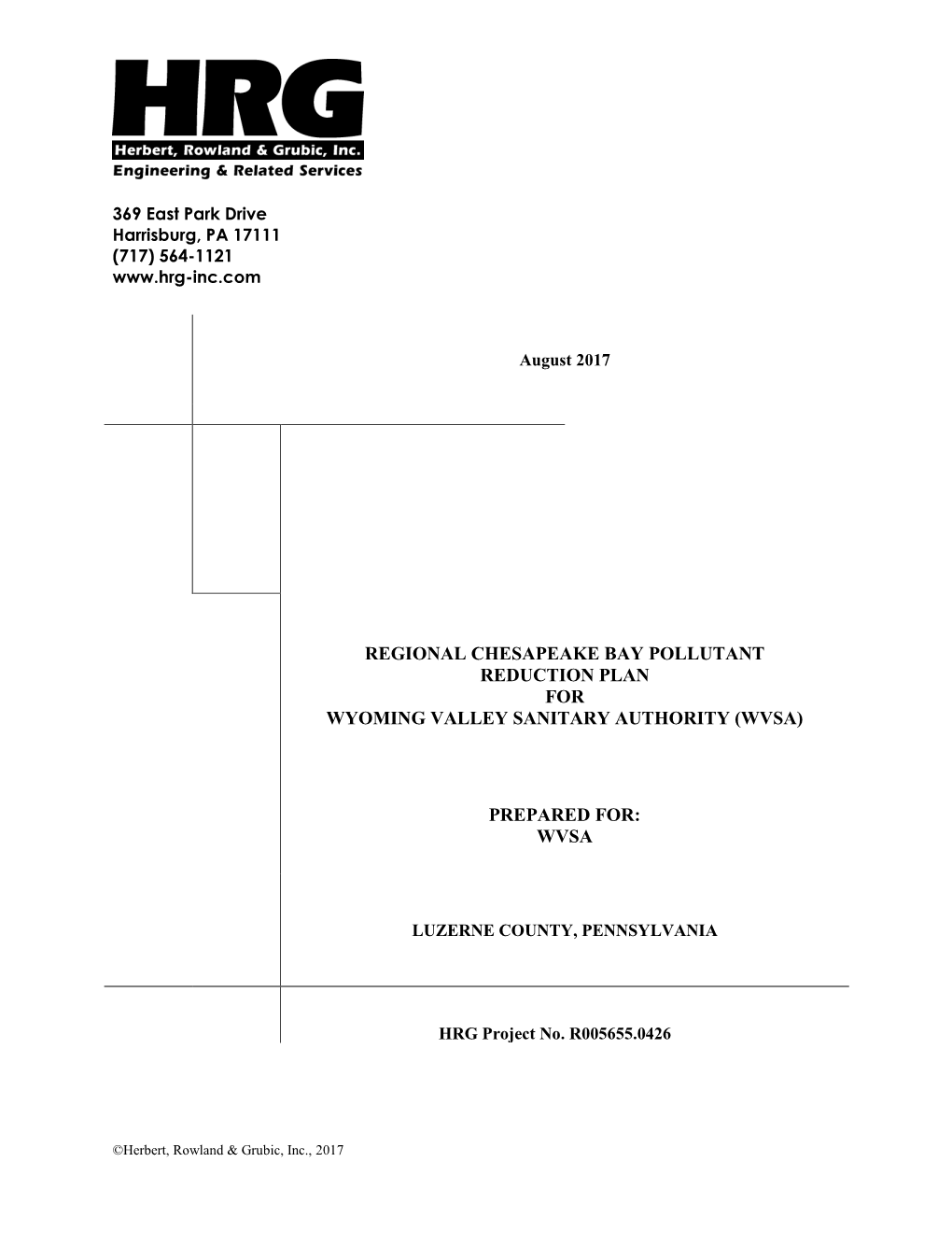 Regional Chesapeake Bay Pollutant Reduction Plan for Wyoming Valley Sanitary Authority (Wvsa)