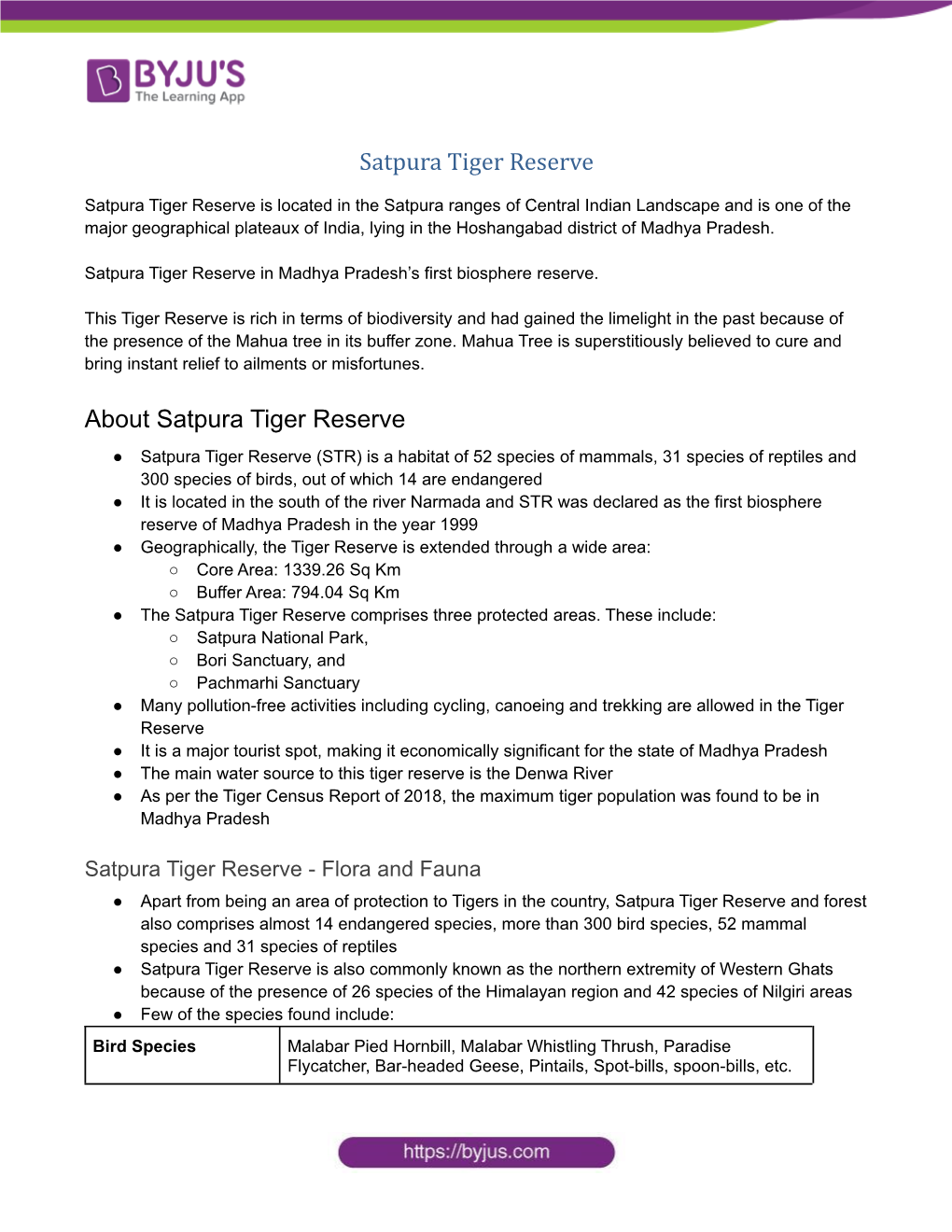 Satpura Tiger Reserve