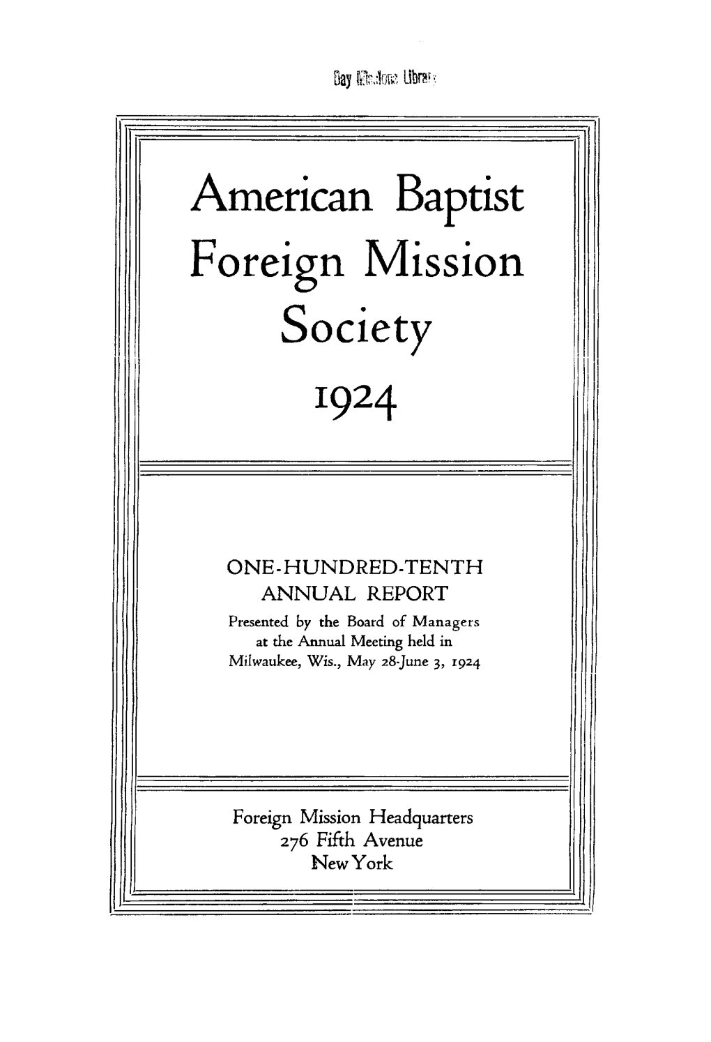 American Baptist Foreign Mission Society