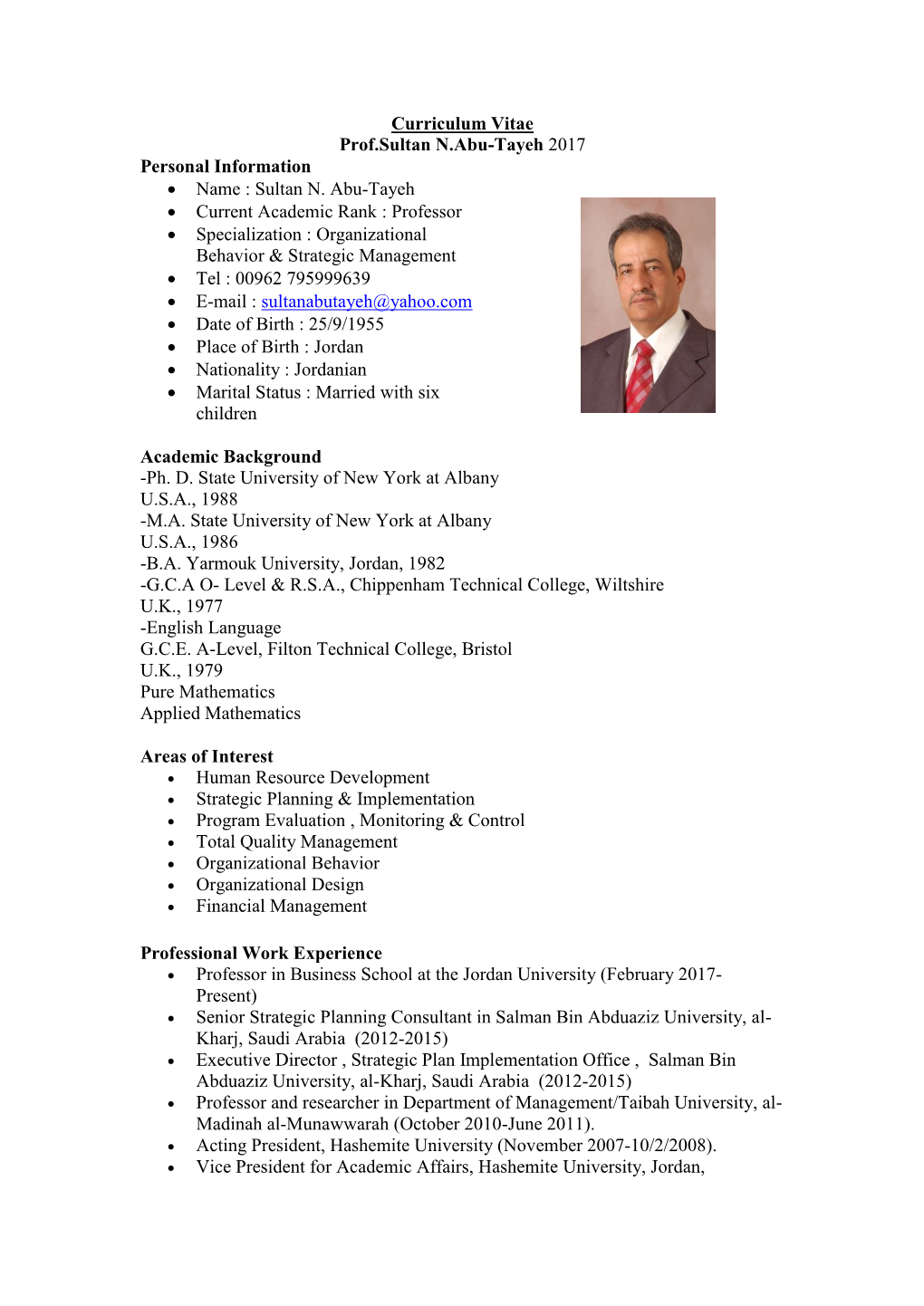 Curriculum Vitae Dr.Sultan Abu Tayeh.Pdf