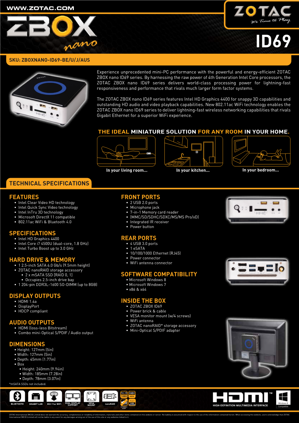 Technical Specifications Features