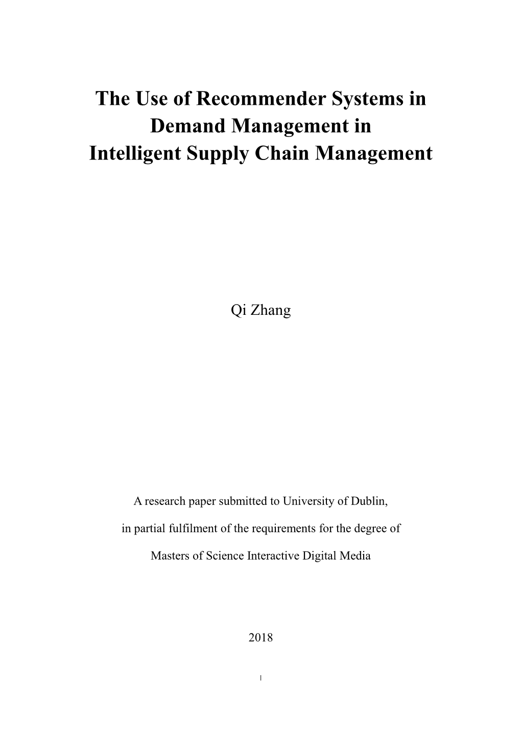 The Use of Recommender Systems in Demand Management in Intelligent Supply Chain Management