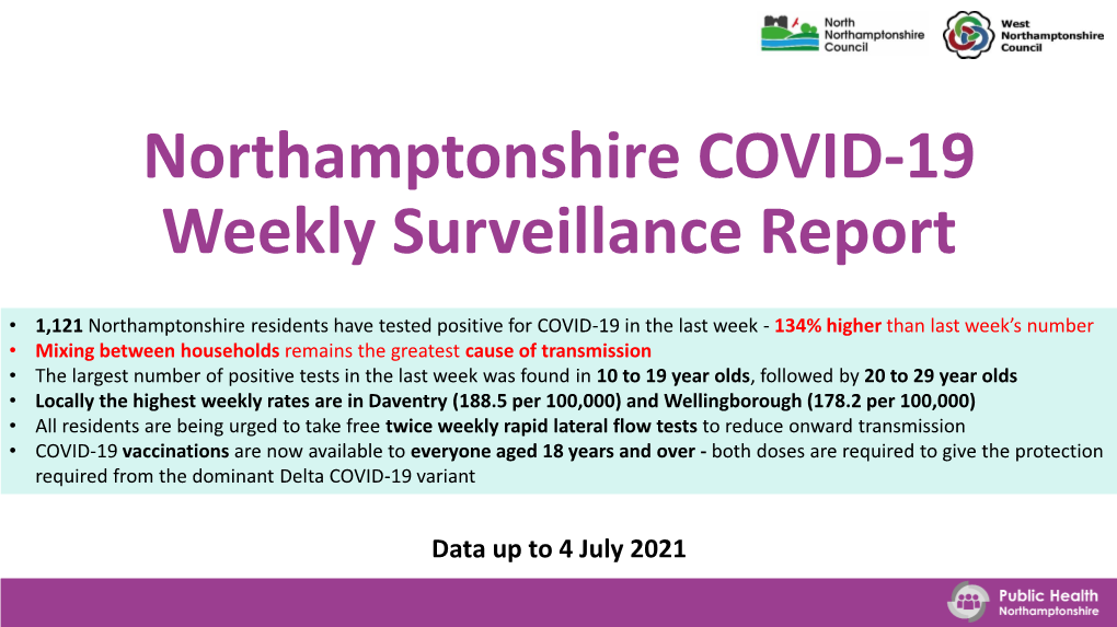 COVID-19 Weekly Surveillance Report