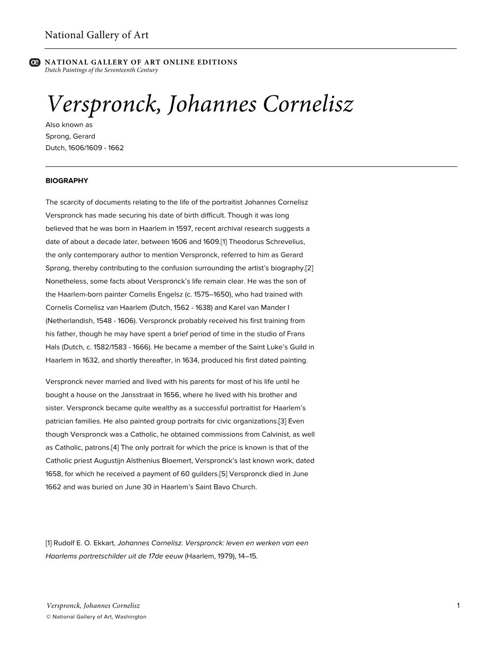 Verspronck, Johannes Cornelisz Also Known As Sprong, Gerard Dutch, 1606/1609 - 1662