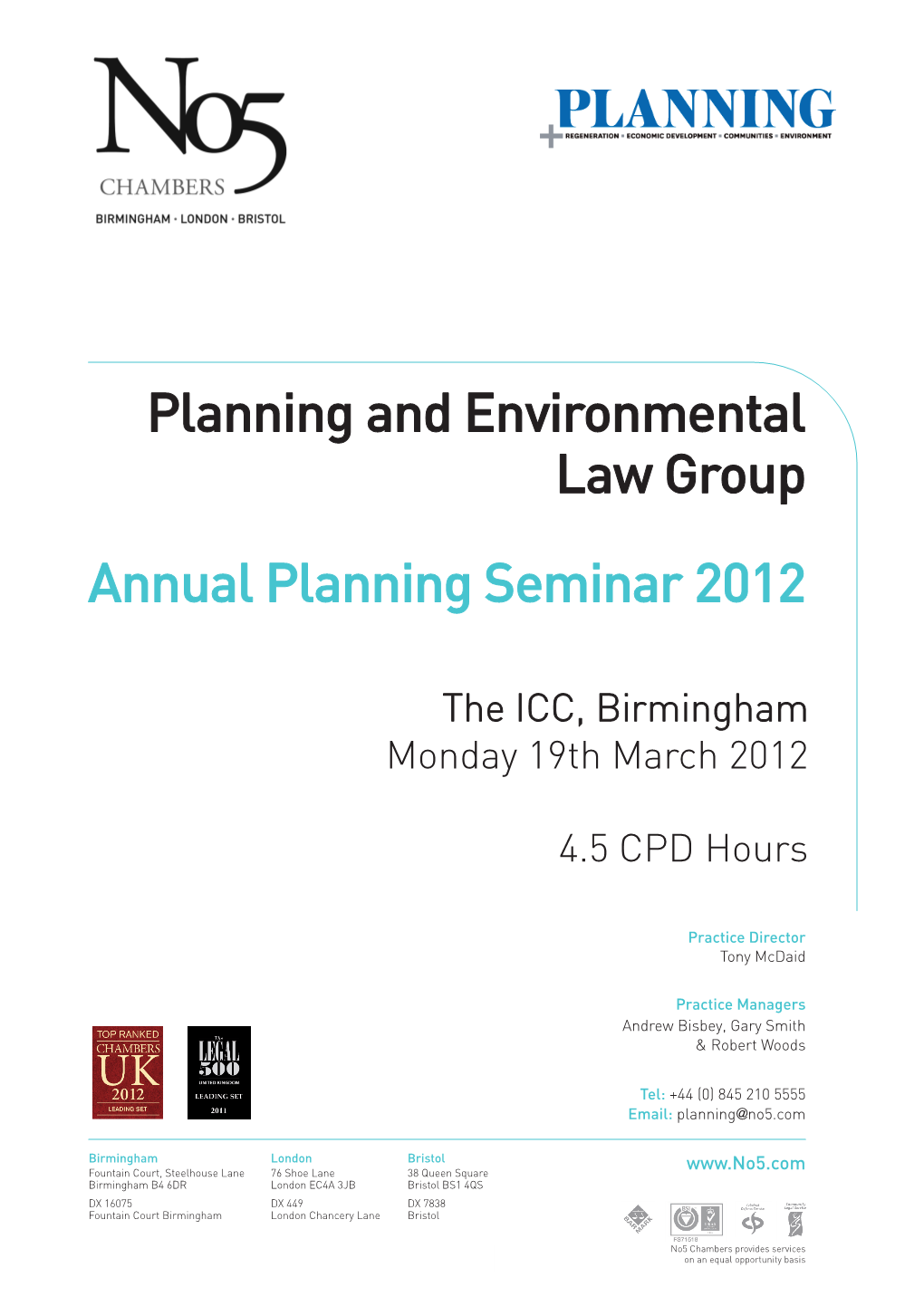 Planning and Environmental Law Group Annual Planning Seminar