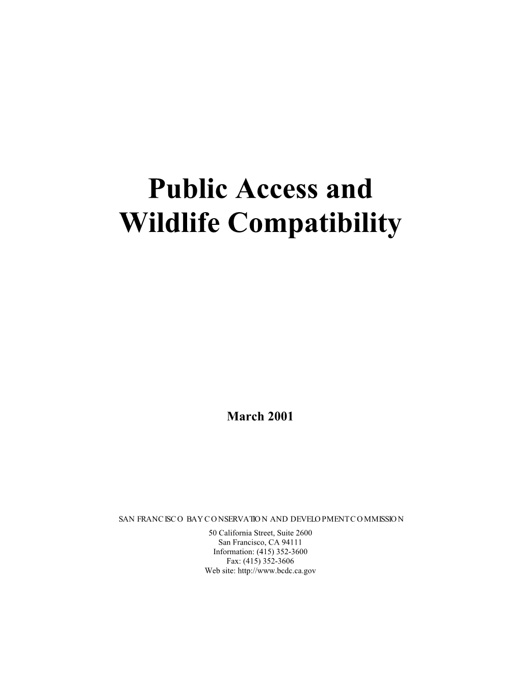 Public Access and Wildlife Compatibility