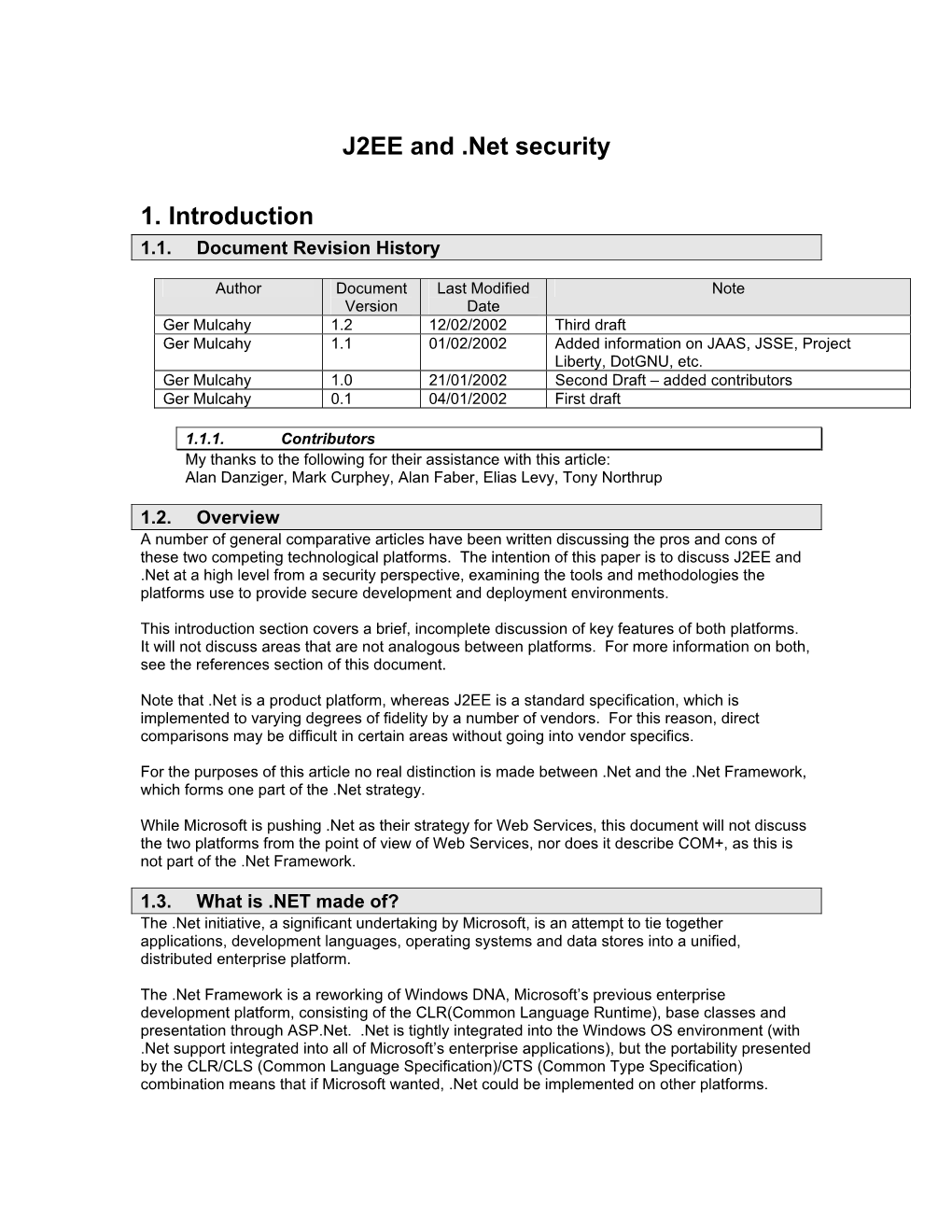 J2EE and .Net Security