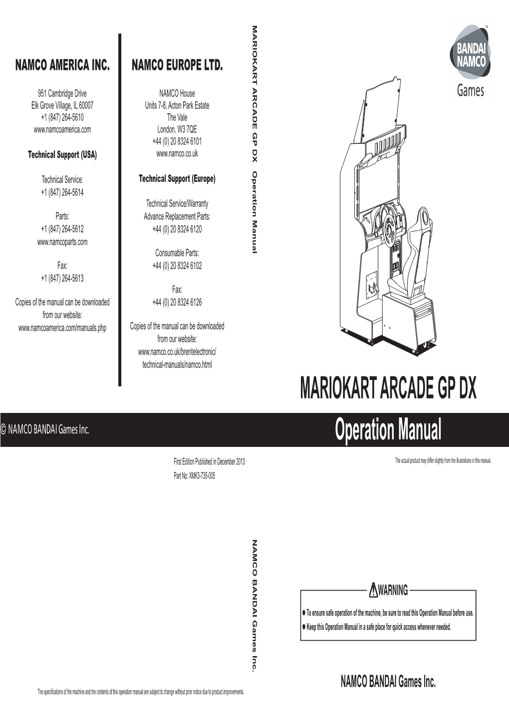 MARIOKART ARCADE GP DX Operation Manual