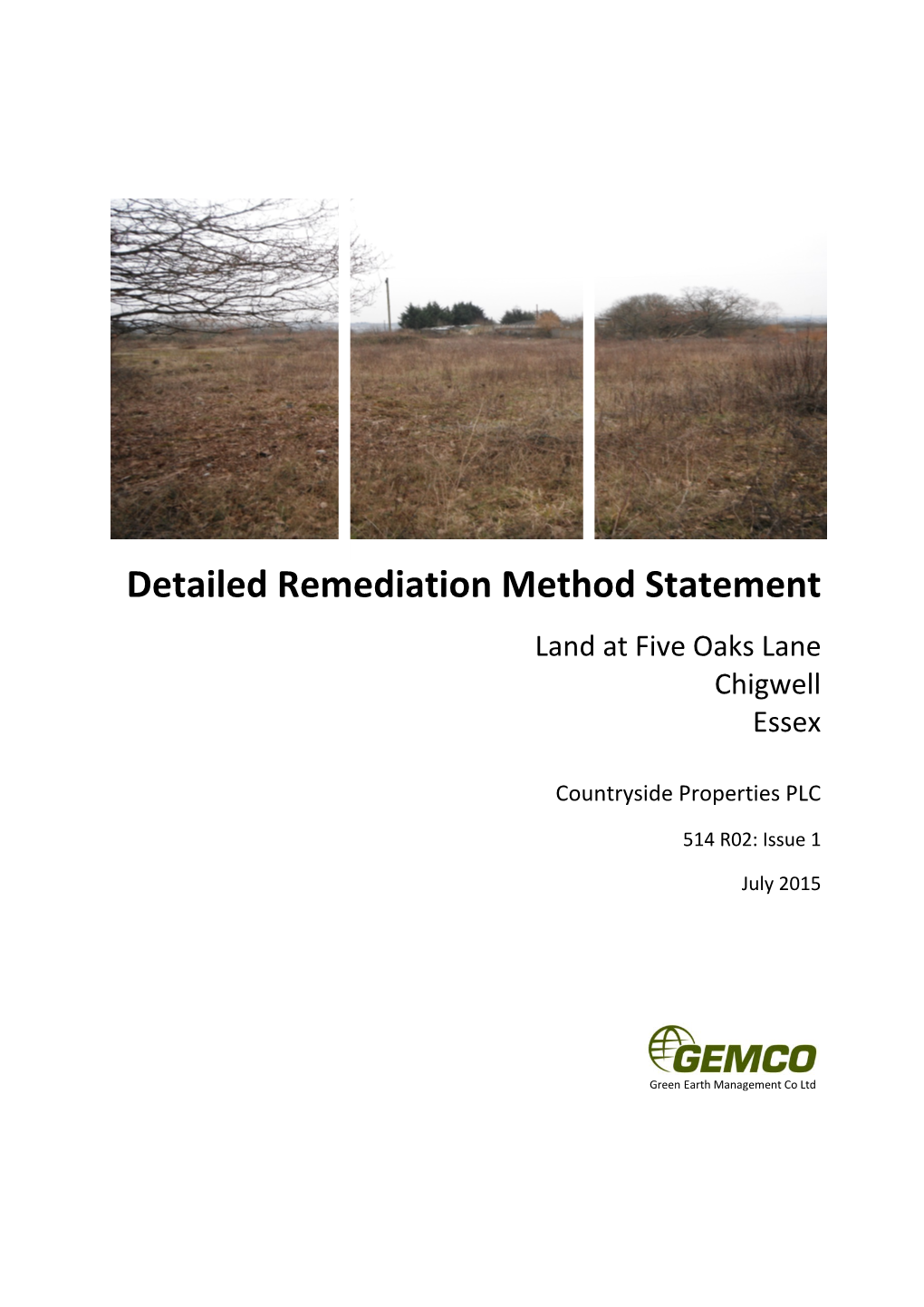Detailed Remediation Method Statement