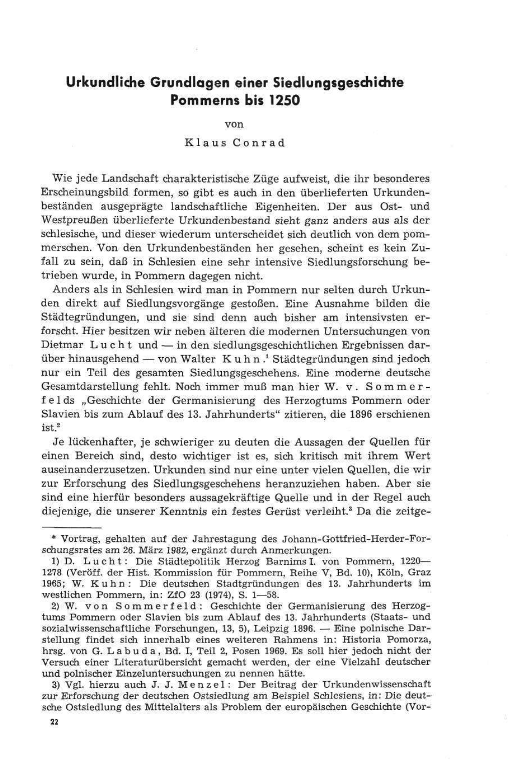 Urkundliche Grundlagen Einer Siedlungsgeschichte Pommerns Bis 1250 Von Klaus Conrad