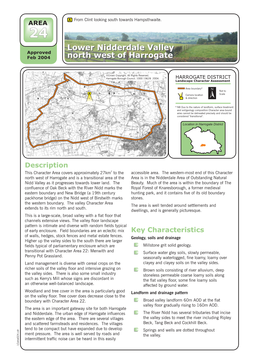 Area 24 Lower Nidderdale Valley North West of Harrogate