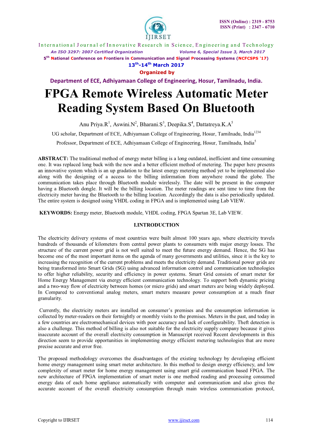 FPGA Remote Wireless Automatic Meter Reading System Based on Bluetooth