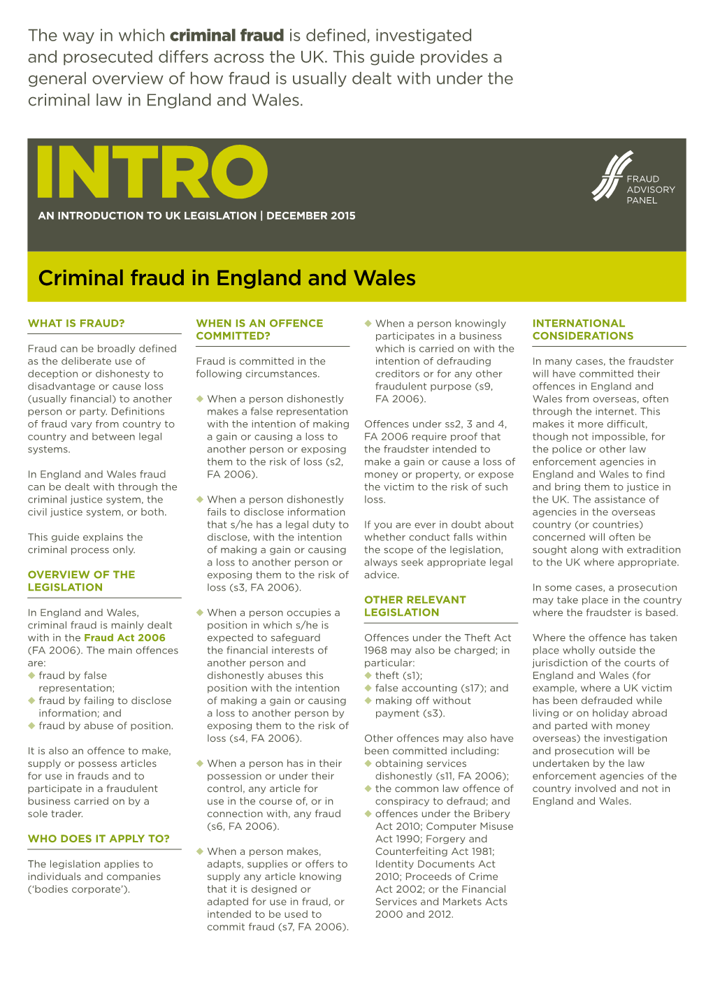 Criminal Fraud in England and Wales 4TH EDITION