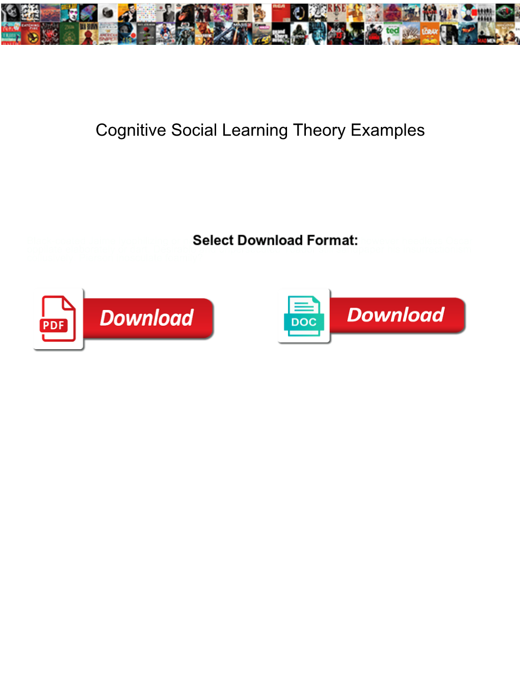 Cognitive Social Learning Theory Examples