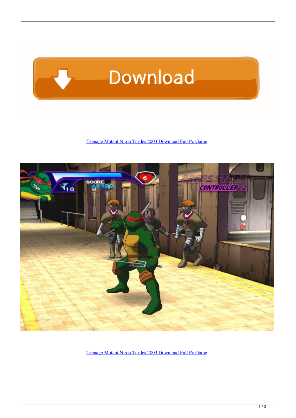 Teenage Mutant Ninja Turtles 2003 Download Full Pc Game