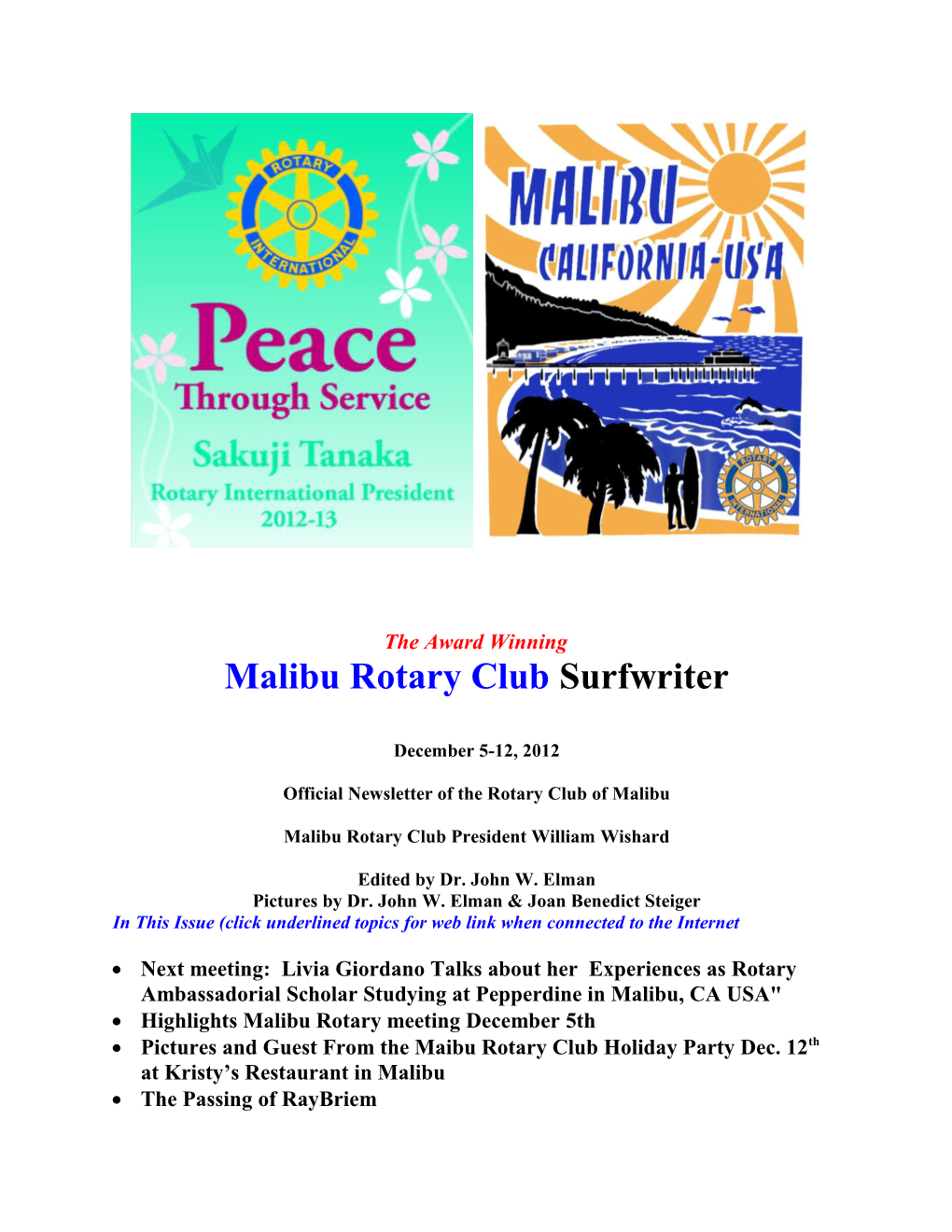 Malibu Rotary Club Surfwriter