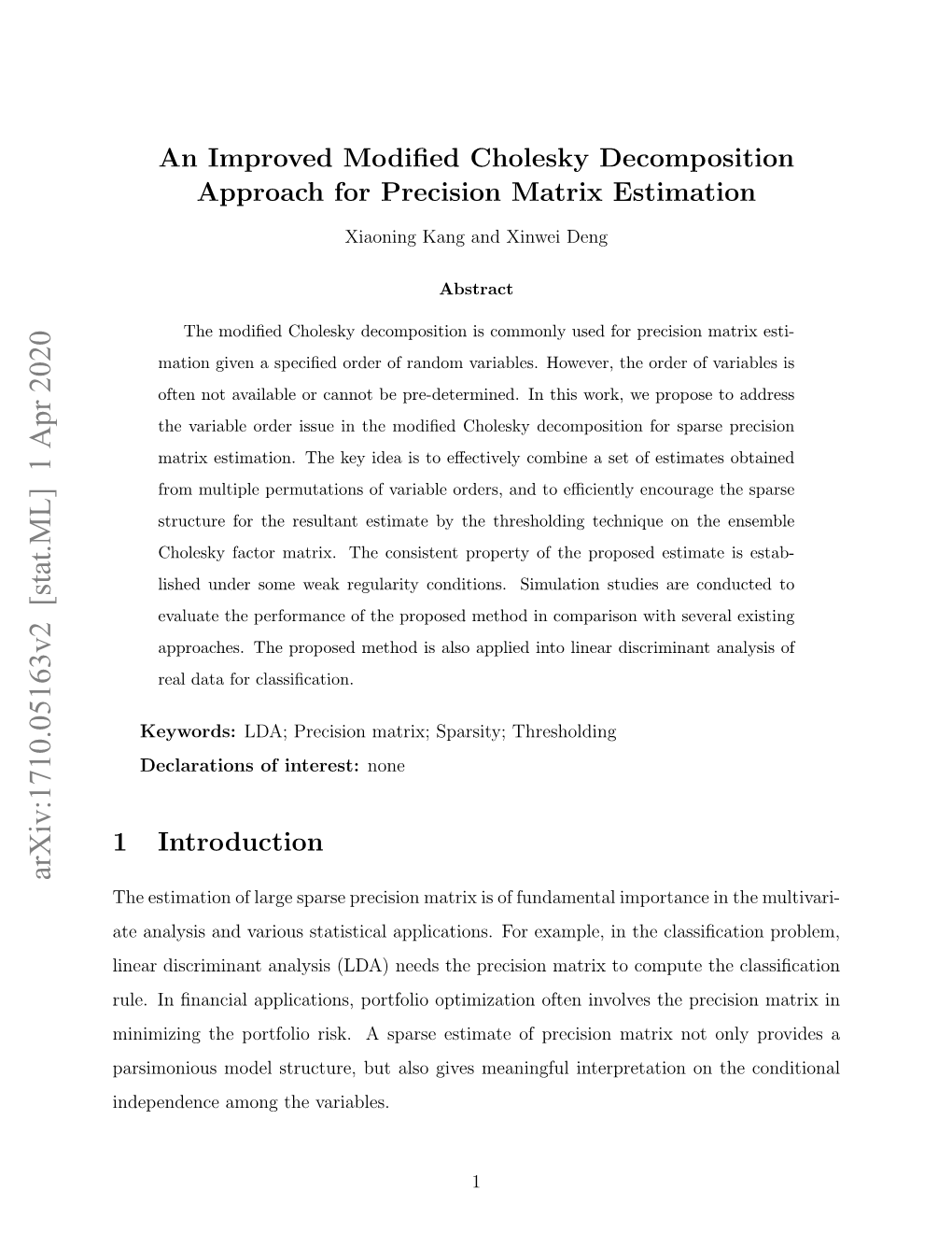 An Improved Modified Cholesky Decomposition Approach For