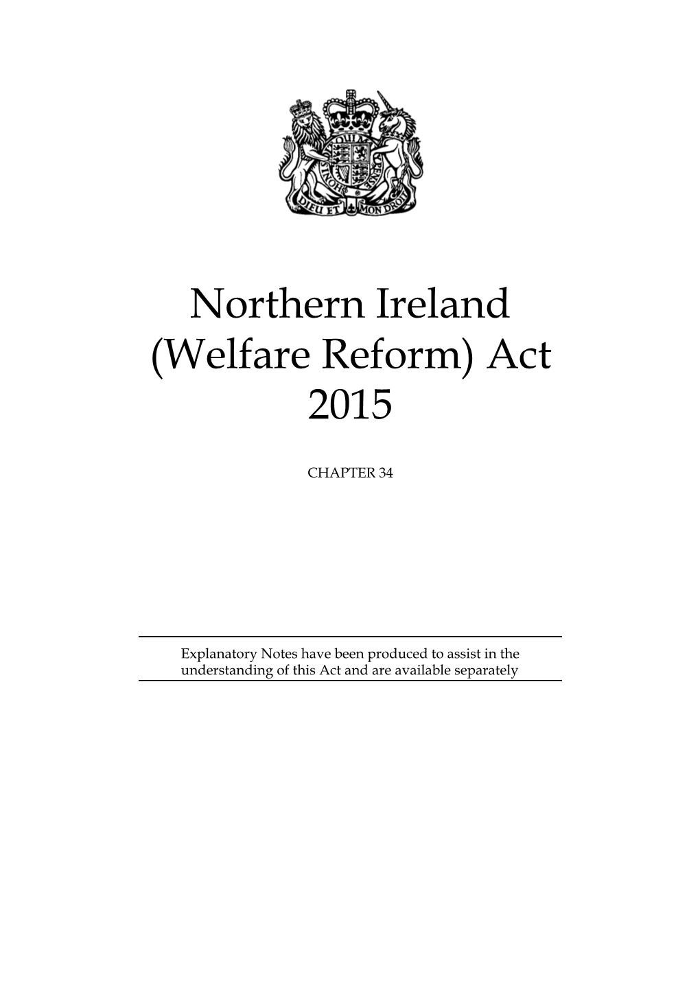 (Welfare Reform) Act 2015