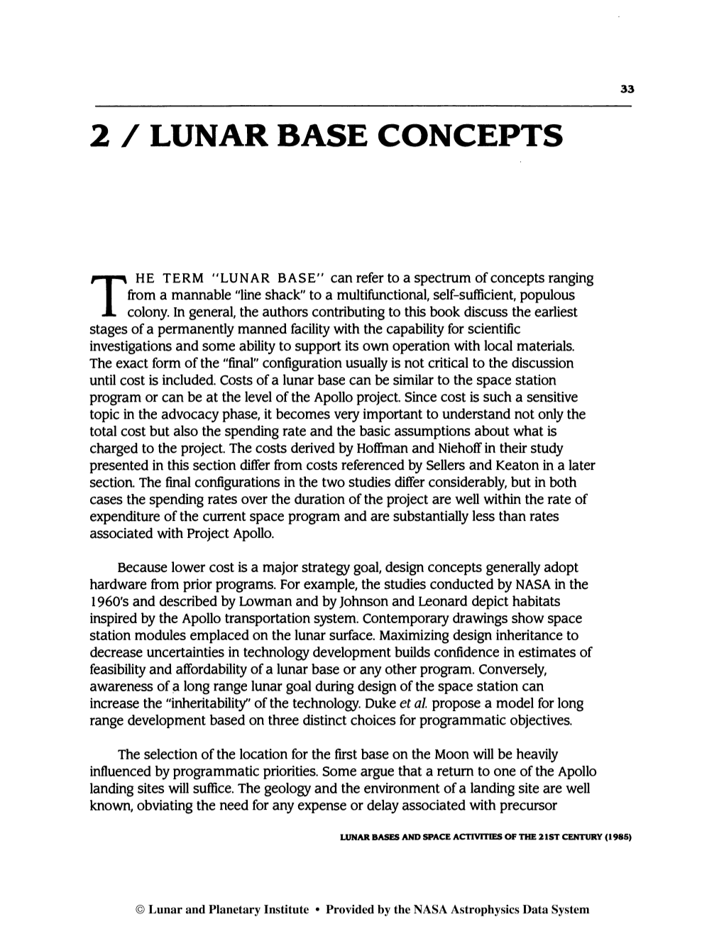 2 / Lunar Base Concepts