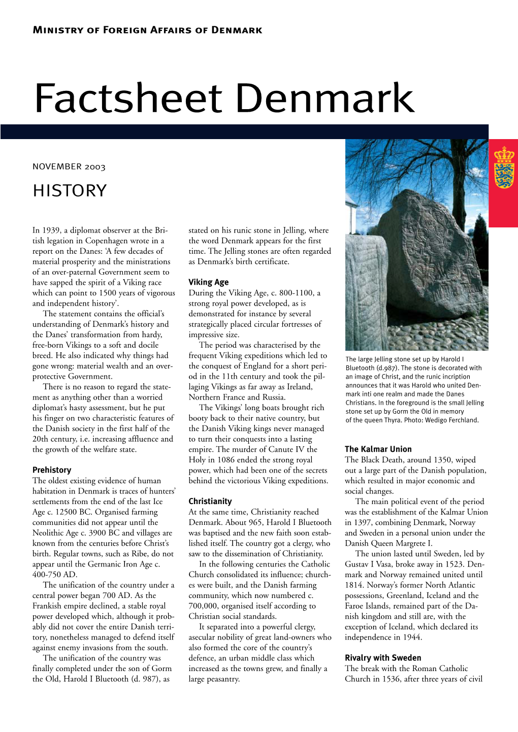 Factsheet Denmark History